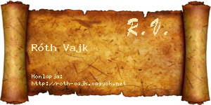 Róth Vajk névjegykártya